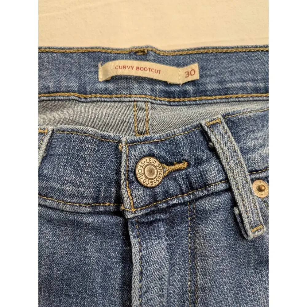 Levis Jeans Womens 30w Blue Denim Curvy Bootcut Low-Mid Rise Classic Y2k Country